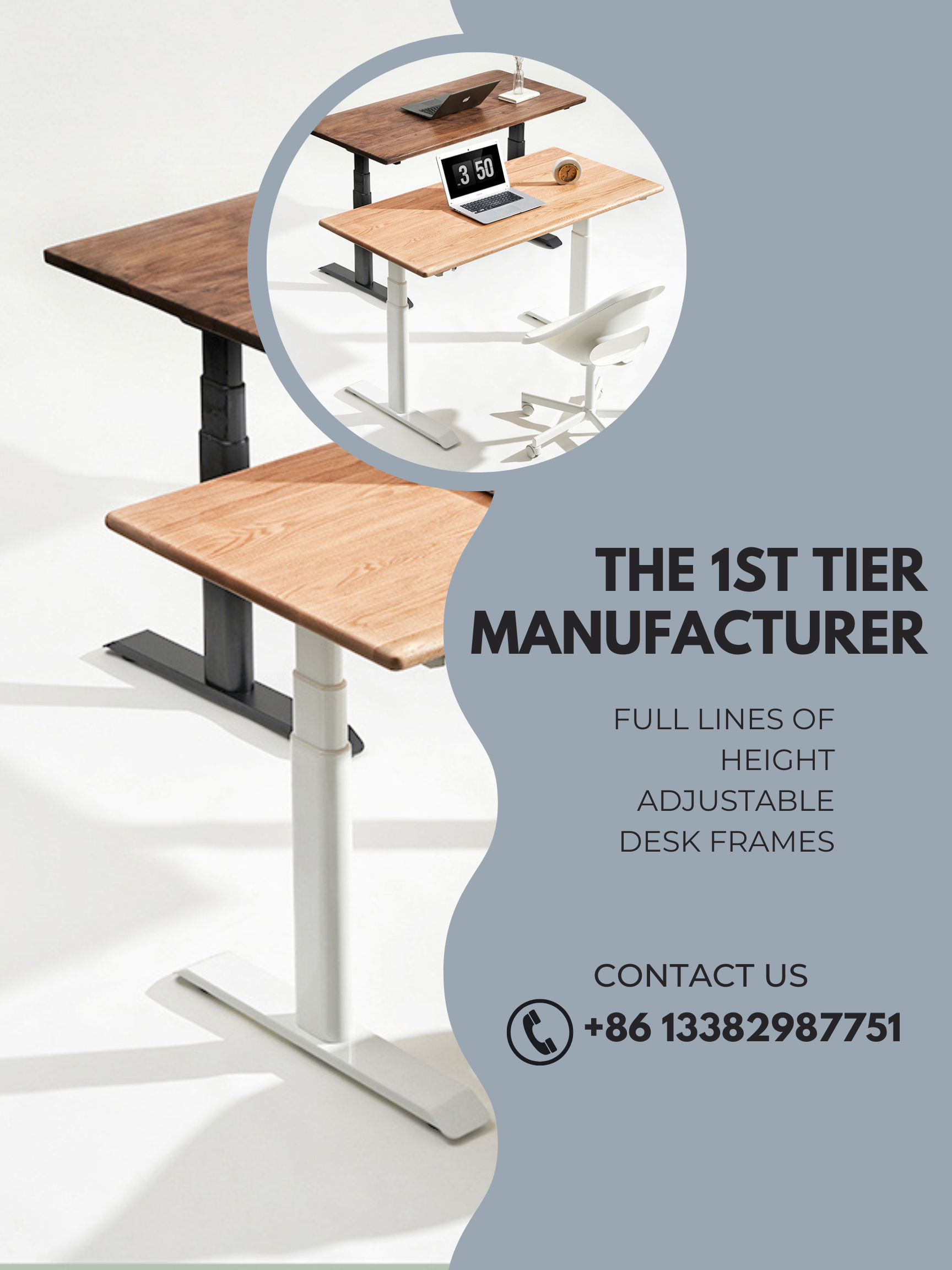 the 1st manufacturer of customized height adjustable desk frames