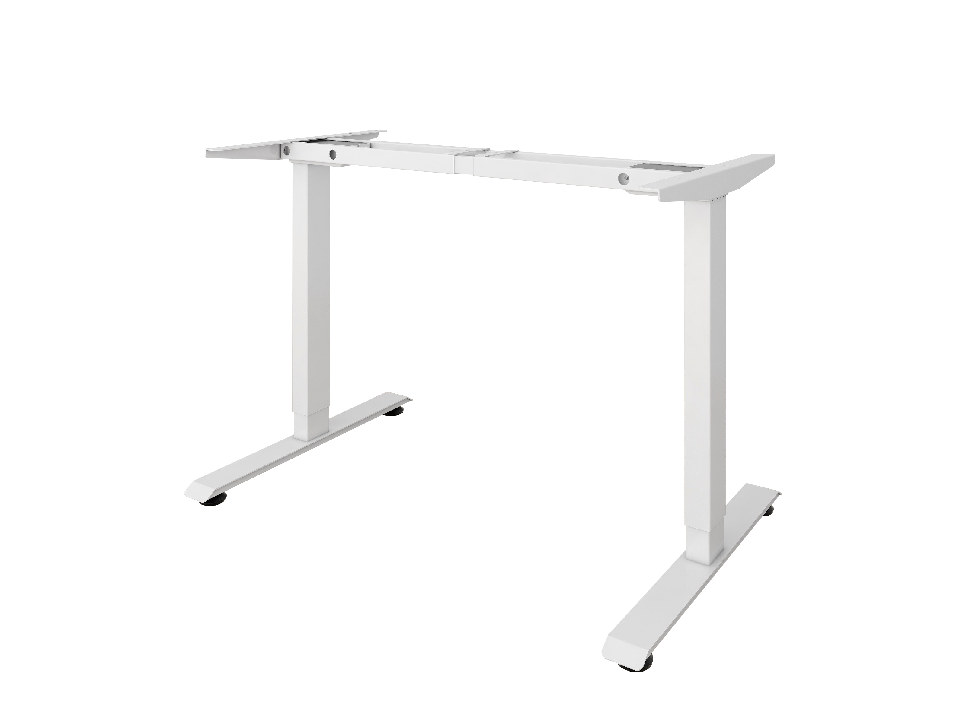 height adjustable desk frame dual motor 2 legs quadrate white color